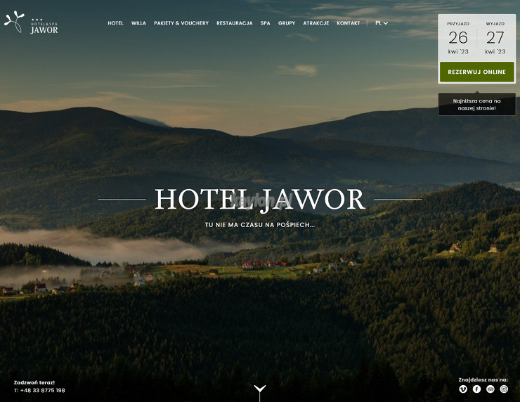 Hotel & SPA Jawor strona www