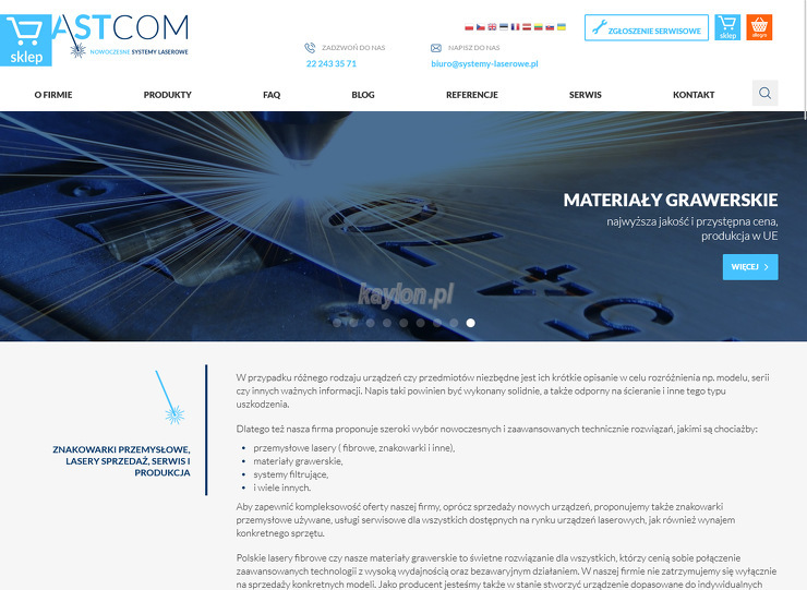 Fastcom Systemy Laserowe strona www