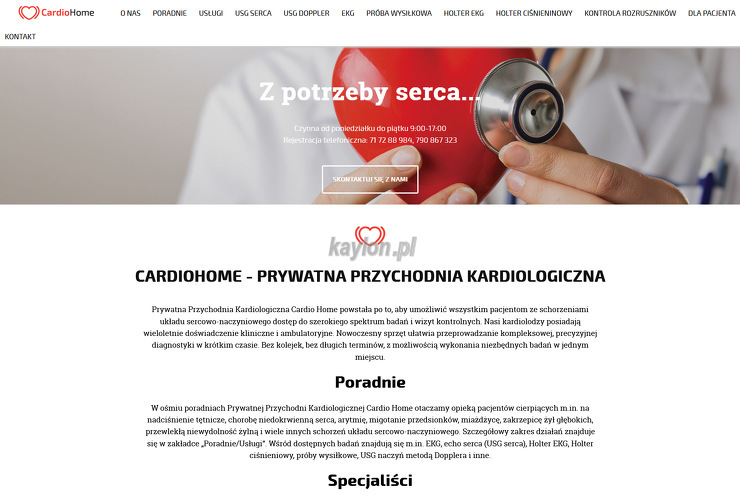 Przychodnia Kardiologiczna CardioHome strona www